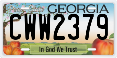 GA license plate CWW2379