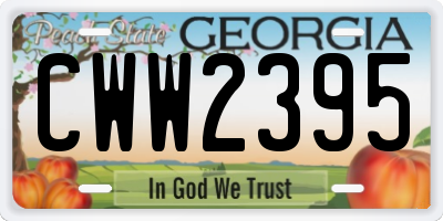 GA license plate CWW2395