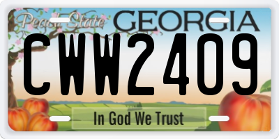 GA license plate CWW2409