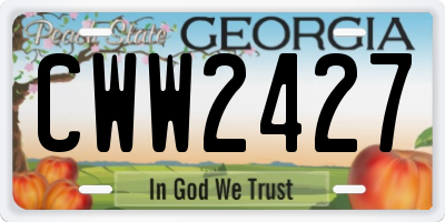 GA license plate CWW2427