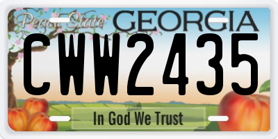 GA license plate CWW2435