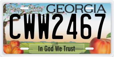 GA license plate CWW2467