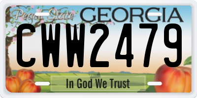 GA license plate CWW2479