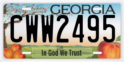 GA license plate CWW2495