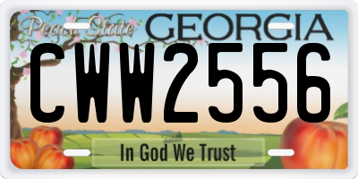 GA license plate CWW2556