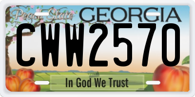 GA license plate CWW2570