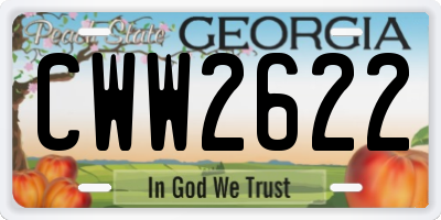 GA license plate CWW2622