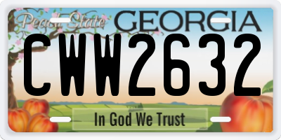 GA license plate CWW2632