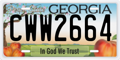 GA license plate CWW2664