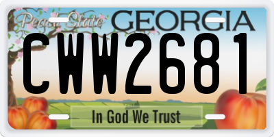 GA license plate CWW2681