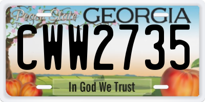 GA license plate CWW2735