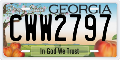 GA license plate CWW2797