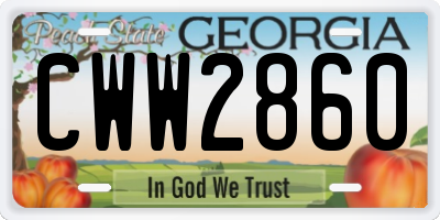 GA license plate CWW2860