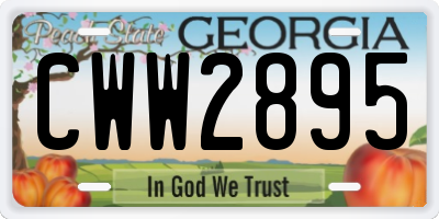 GA license plate CWW2895