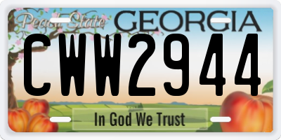 GA license plate CWW2944