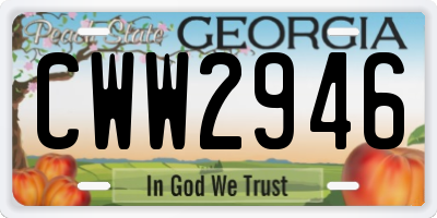 GA license plate CWW2946