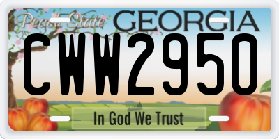 GA license plate CWW2950