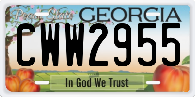 GA license plate CWW2955