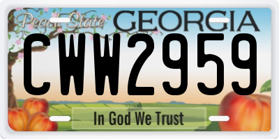 GA license plate CWW2959