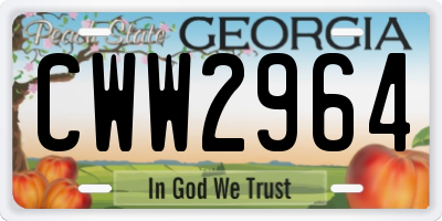 GA license plate CWW2964