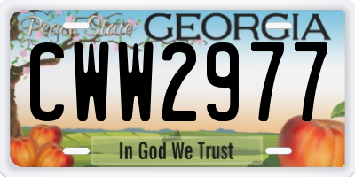 GA license plate CWW2977