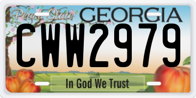 GA license plate CWW2979