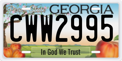 GA license plate CWW2995