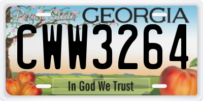 GA license plate CWW3264