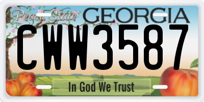 GA license plate CWW3587