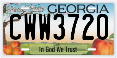 GA license plate CWW3720