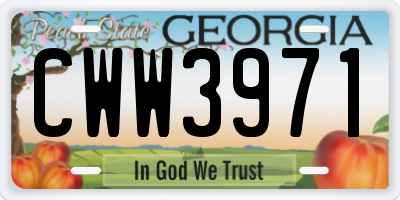 GA license plate CWW3971
