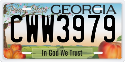 GA license plate CWW3979