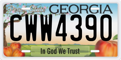 GA license plate CWW4390