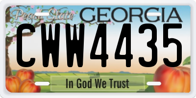 GA license plate CWW4435