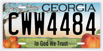 GA license plate CWW4484