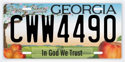 GA license plate CWW4490