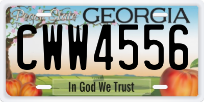 GA license plate CWW4556
