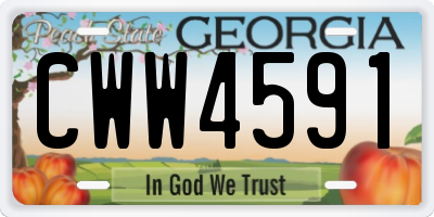 GA license plate CWW4591