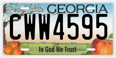GA license plate CWW4595
