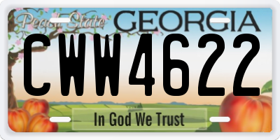 GA license plate CWW4622