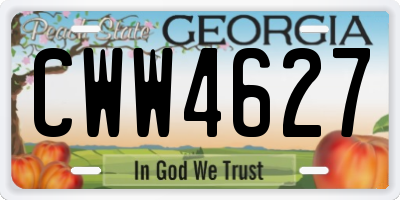 GA license plate CWW4627