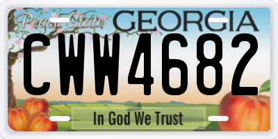 GA license plate CWW4682