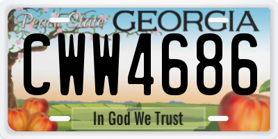 GA license plate CWW4686
