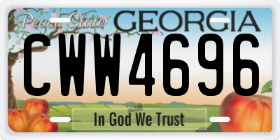 GA license plate CWW4696