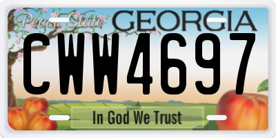 GA license plate CWW4697