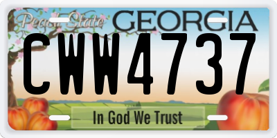 GA license plate CWW4737