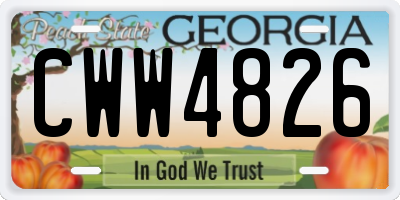 GA license plate CWW4826