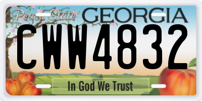 GA license plate CWW4832