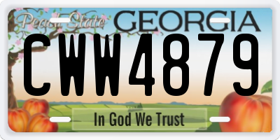 GA license plate CWW4879