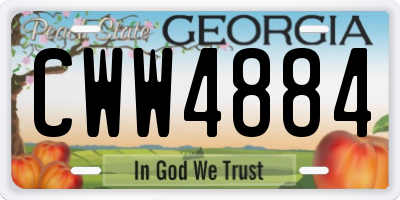 GA license plate CWW4884
